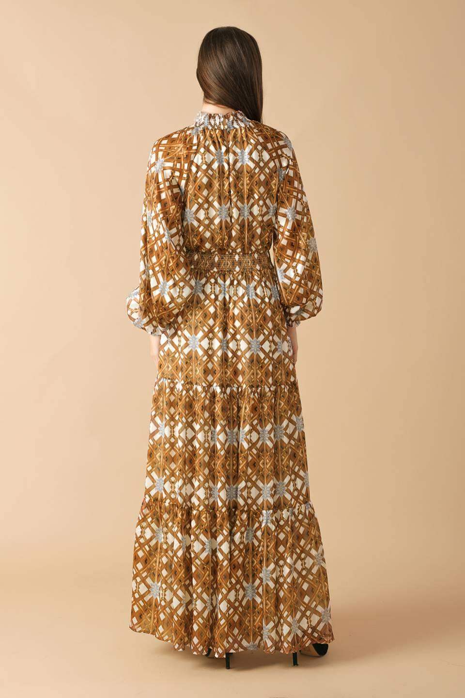 CELESTIAL CASCADE WOVEN MAXI DRESS - Flying Tomato - Flyclothing LLC