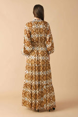 CELESTIAL CASCADE WOVEN MAXI DRESS - Flying Tomato - Flyclothing LLC