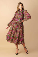 DRIFTING THOUGHTS WOVEN MIDI DRESS - Flying Tomato - Flyclothing LLC