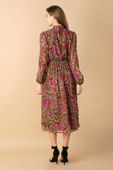 DRIFTING THOUGHTS WOVEN MIDI DRESS - Flying Tomato - Flyclothing LLC