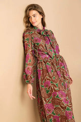DRIFTING THOUGHTS WOVEN MIDI DRESS - Flying Tomato - Flyclothing LLC