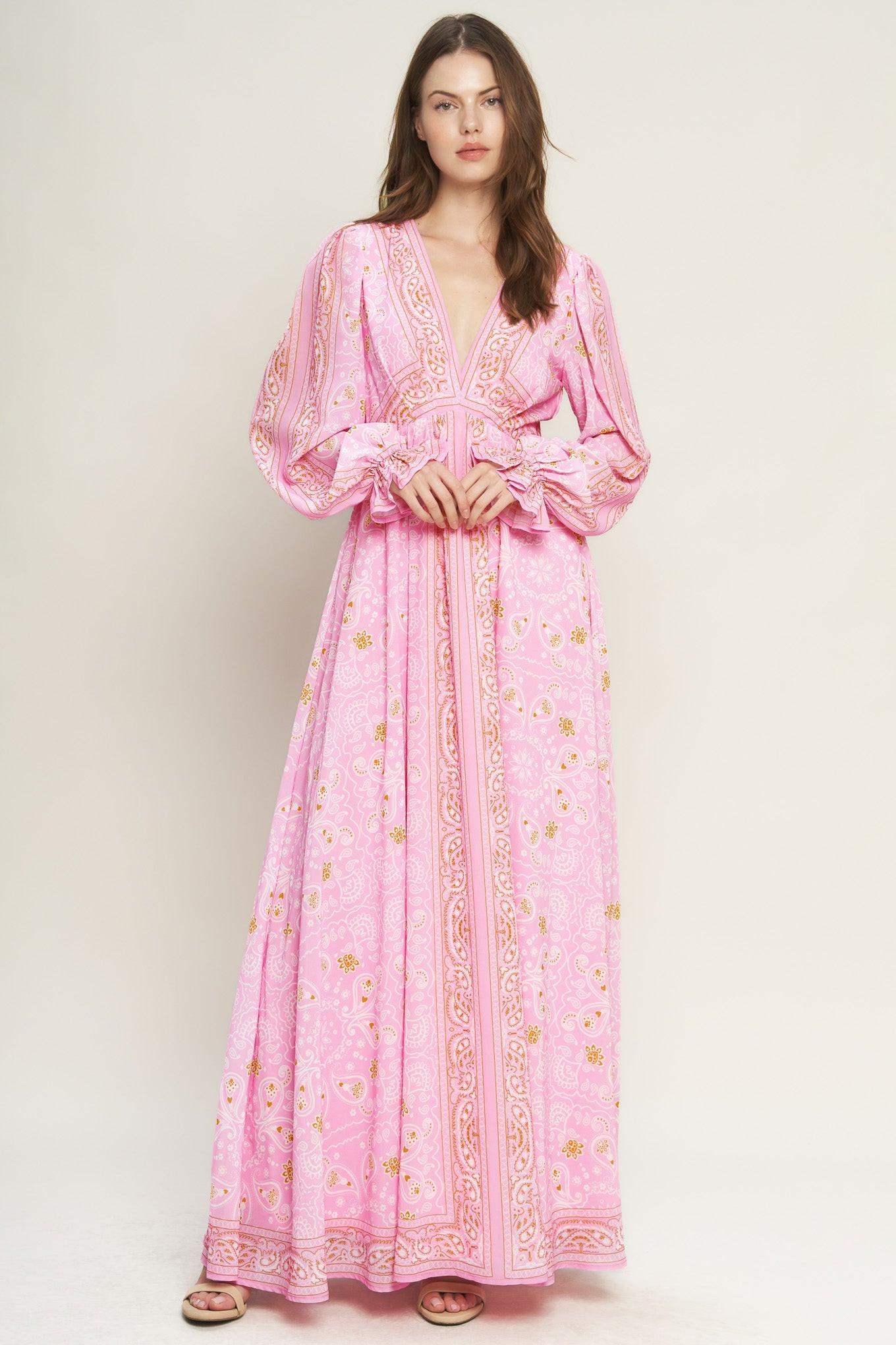 RIPPLES OF TIME WOVEN MAXI DRESS - Flying Tomato - Flyclothing LLC