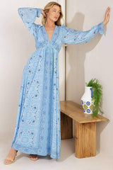 RIPPLES OF TIME WOVEN MAXI DRESS - Flying Tomato - Flyclothing LLC