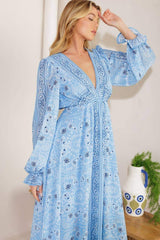 RIPPLES OF TIME WOVEN MAXI DRESS - Flying Tomato - Flyclothing LLC