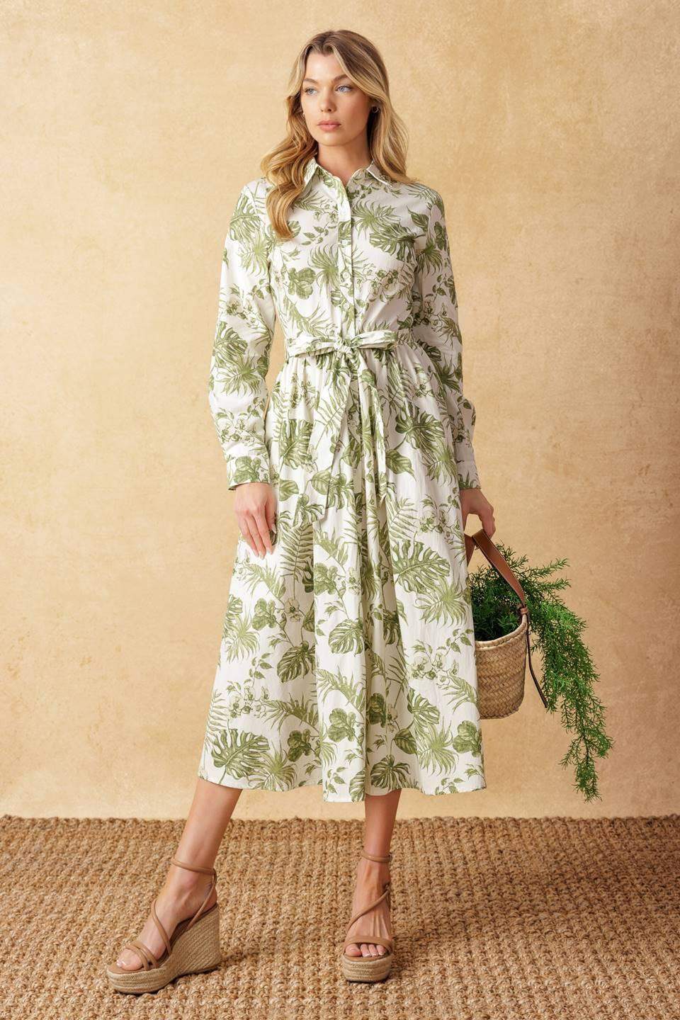 WANT YOU AROUND WOVEN MIDI DRESS - Flying Tomato - Flyclothing LLC
