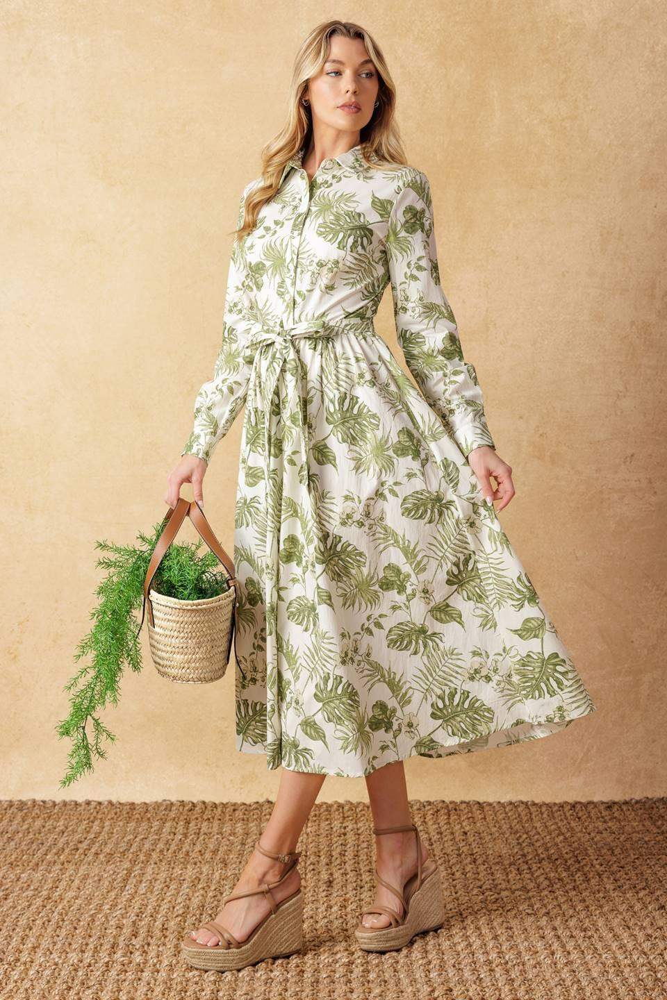 WANT YOU AROUND WOVEN MIDI DRESS - Flying Tomato - Flyclothing LLC