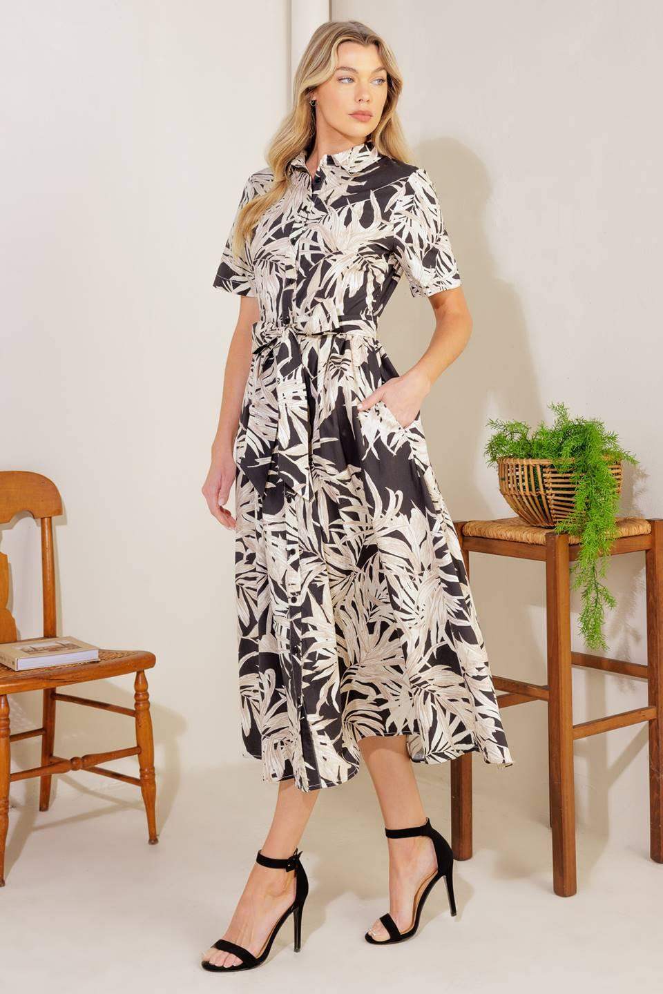 ALL YOU DO WOVEN MIDI DRESS - Flying Tomato - Flyclothing LLC