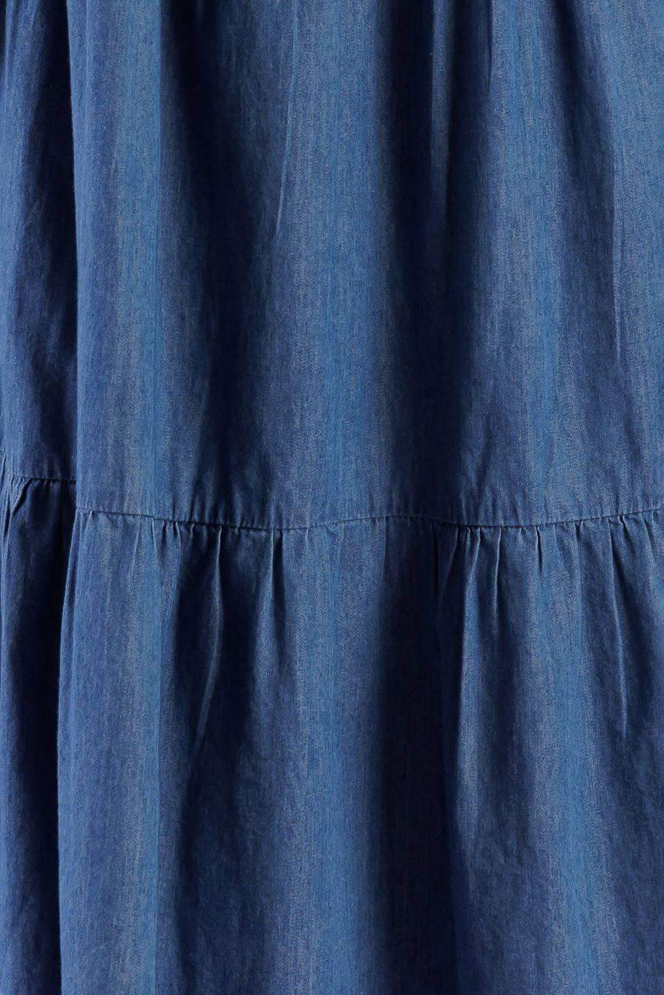 MATCH MY ENERGY WOVEN CHAMBRAY MINI DRESS - Flying Tomato - Flyclothing LLC