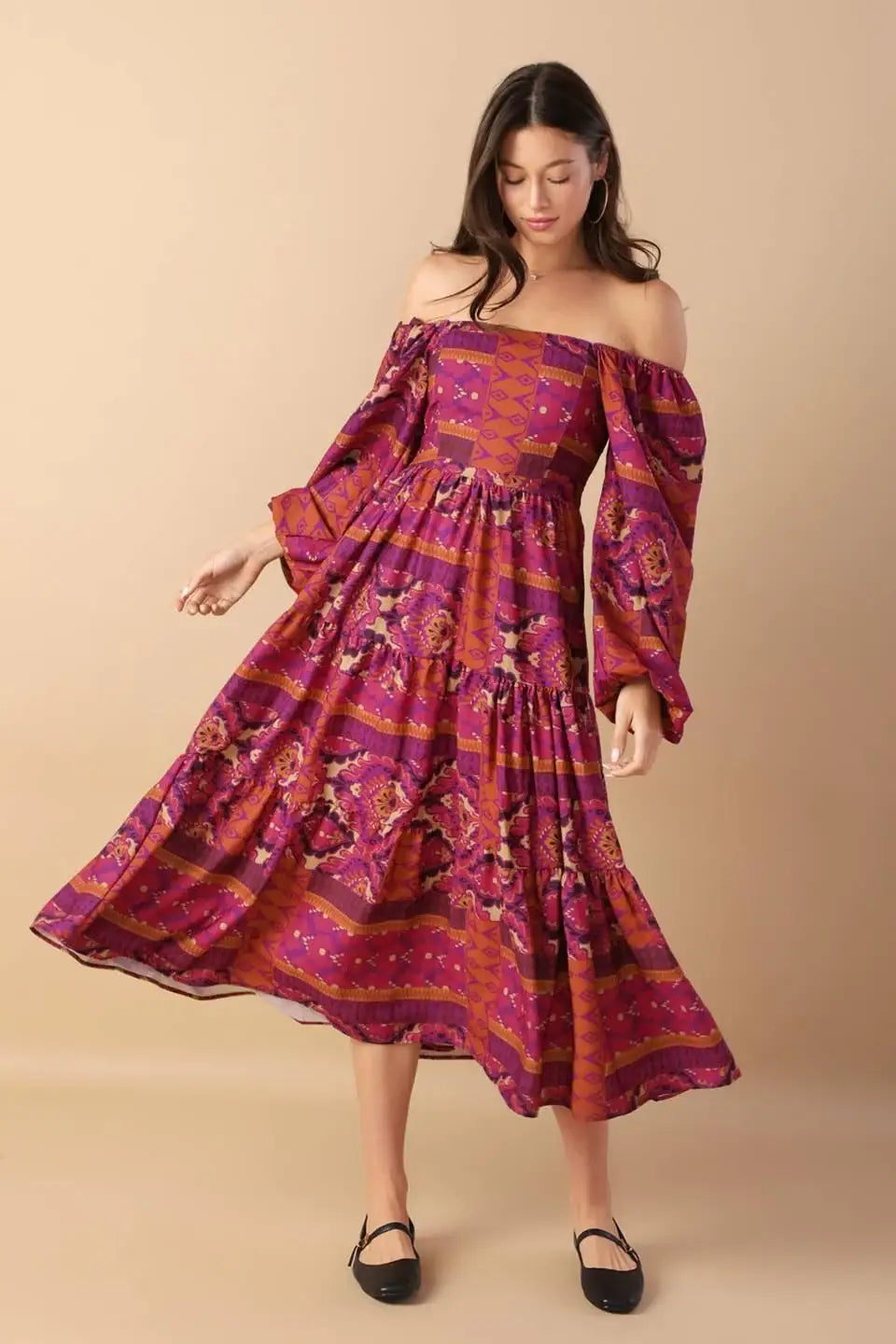 MELLOW MOMENTS WOVEN MIDI DRESS - Flying Tomato - Flyclothing LLC