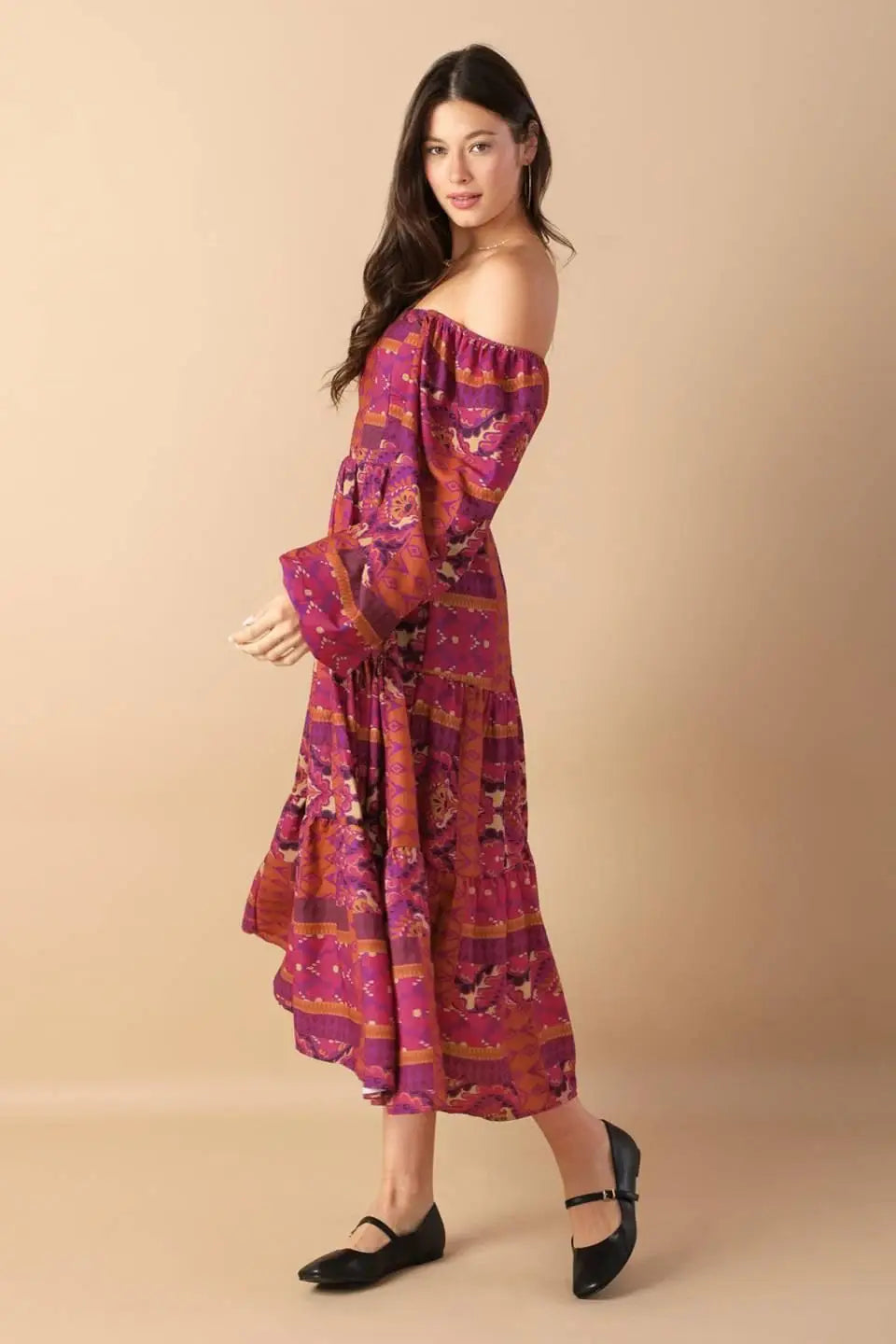 MELLOW MOMENTS WOVEN MIDI DRESS - Flying Tomato - Flyclothing LLC