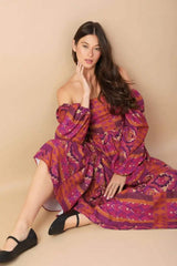 MELLOW MOMENTS WOVEN MIDI DRESS - Flying Tomato - Flyclothing LLC