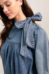 COMMON GROUND LIGHT WEIGHT DENIM MINI DRESS - Flying Tomato - Flyclothing LLC