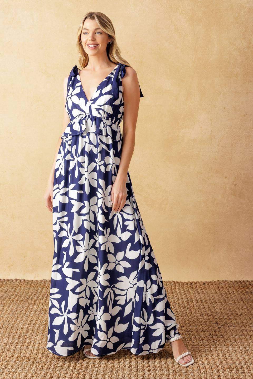 TWILIGHT VENTURE WOVEN MAXI DRESS - Flying Tomato - Flyclothing LLC