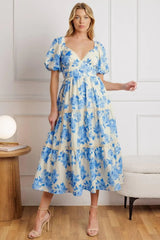 BLOOMING DAY WOVEN MIDI DRESS - Flying Tomato - Flyclothing LLC
