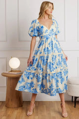 BLOOMING DAY WOVEN MIDI DRESS - Flying Tomato - Flyclothing LLC