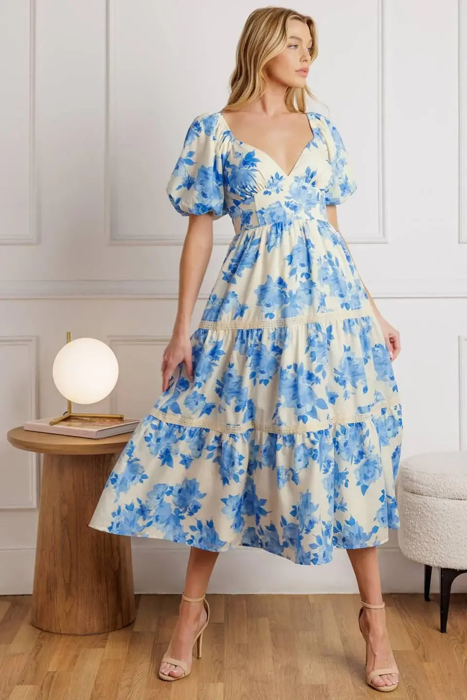 BLOOMING DAY WOVEN MIDI DRESS - Flying Tomato - Flyclothing LLC