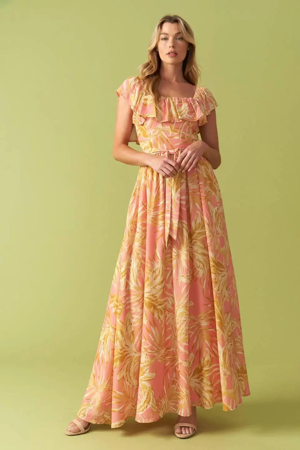 THE ART OF BALANCE WOVEN MIDI DRESS - Flying Tomato - Flyclothing LLC