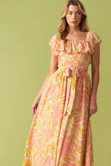THE ART OF BALANCE WOVEN MIDI DRESS - Flying Tomato - Flyclothing LLC