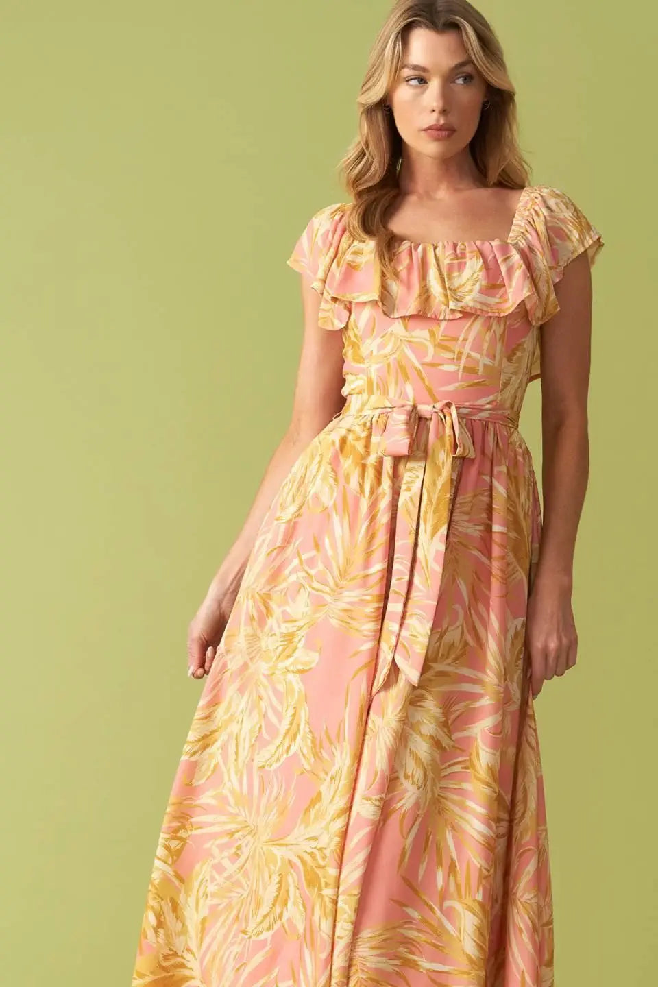 THE ART OF BALANCE WOVEN MIDI DRESS - Flying Tomato - Flyclothing LLC