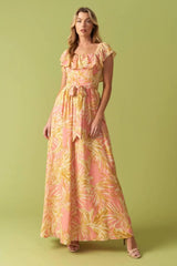 THE ART OF BALANCE WOVEN MIDI DRESS - Flying Tomato - Flyclothing LLC