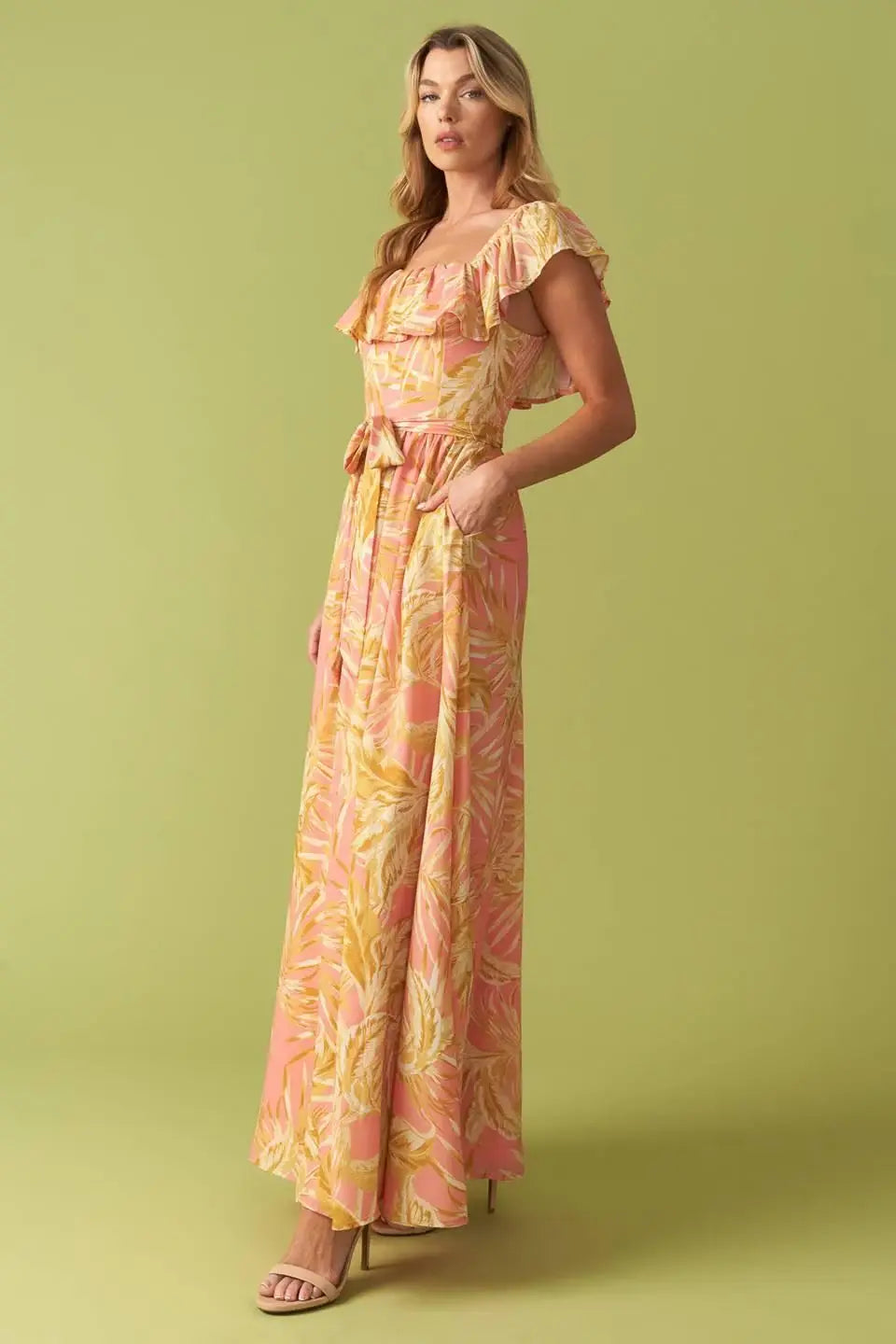 THE ART OF BALANCE WOVEN MIDI DRESS - Flying Tomato - Flyclothing LLC
