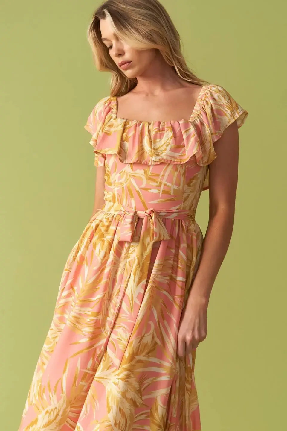 THE ART OF BALANCE WOVEN MIDI DRESS - Flying Tomato - Flyclothing LLC