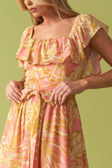 THE ART OF BALANCE WOVEN MIDI DRESS - Flying Tomato - Flyclothing LLC