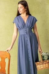 BRIGHT MORNINGS WOVEN MIDI DRESS - Flying Tomato - Flyclothing LLC
