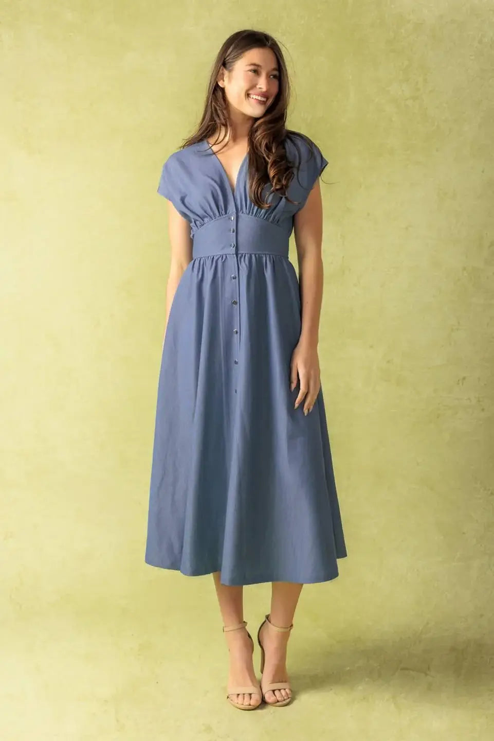 BRIGHT MORNINGS WOVEN MIDI DRESS - Flying Tomato - Flyclothing LLC