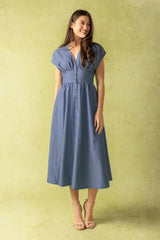 BRIGHT MORNINGS WOVEN MIDI DRESS - Flying Tomato - Flyclothing LLC
