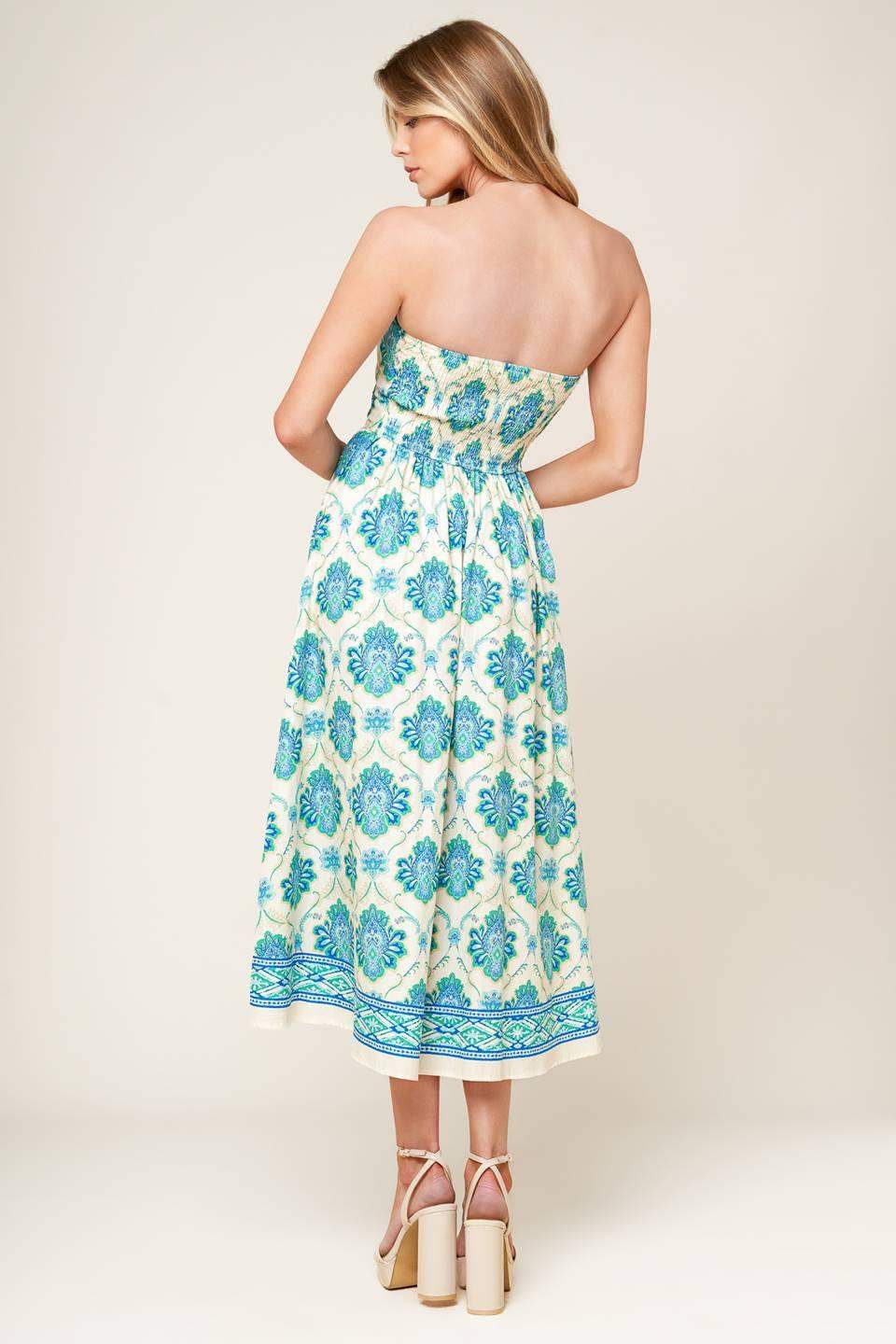 THRIVING POISE WOVEN MIDI DRESS - Flying Tomato - Flyclothing LLC