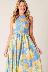 LIKE MAGIC POWDER BLUE WOVEN MIDI DRESS - Flying Tomato - Flyclothing LLC