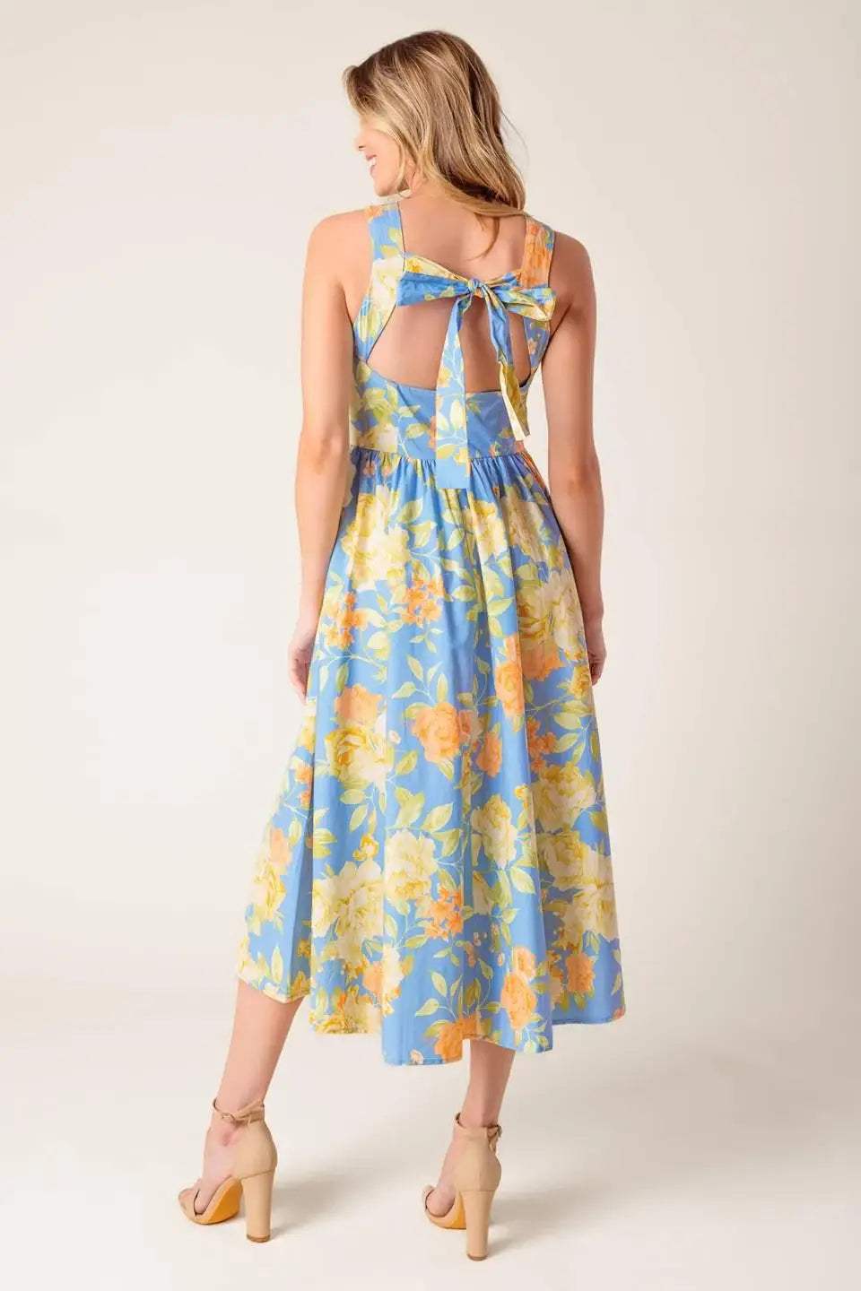 LIKE MAGIC POWDER BLUE WOVEN MIDI DRESS - Flying Tomato - Flyclothing LLC