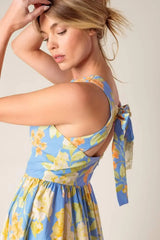 LIKE MAGIC POWDER BLUE WOVEN MIDI DRESS - Flying Tomato - Flyclothing LLC