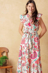 BRIGHT MOMENTS WOVEN MIDI DRESS - Flying Tomato - Flyclothing LLC