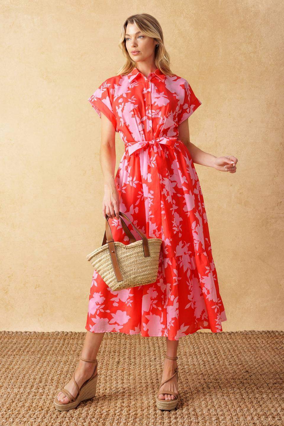 MAKE IT COUNT WOVEN MIDI DRESS - Flying Tomato - Flyclothing LLC