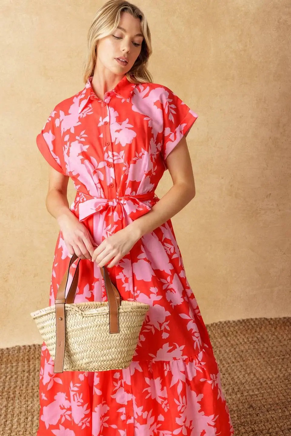 MAKE IT COUNT WOVEN MIDI DRESS - Flying Tomato - Flyclothing LLC