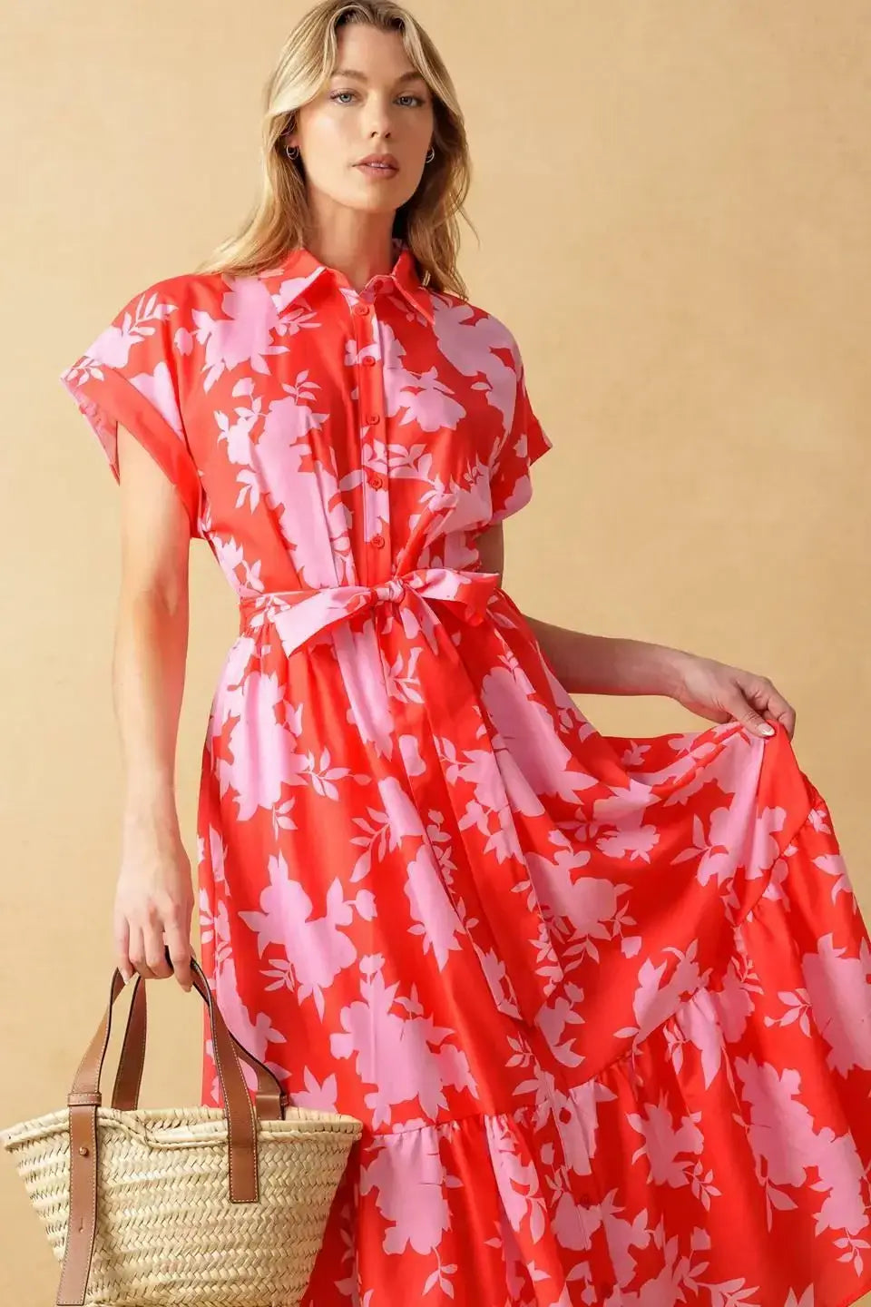 MAKE IT COUNT WOVEN MIDI DRESS - Flying Tomato - Flyclothing LLC
