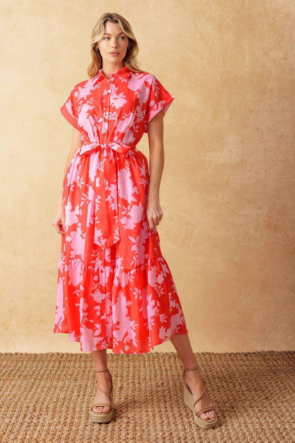 MAKE IT COUNT WOVEN MIDI DRESS - Flying Tomato - Flyclothing LLC