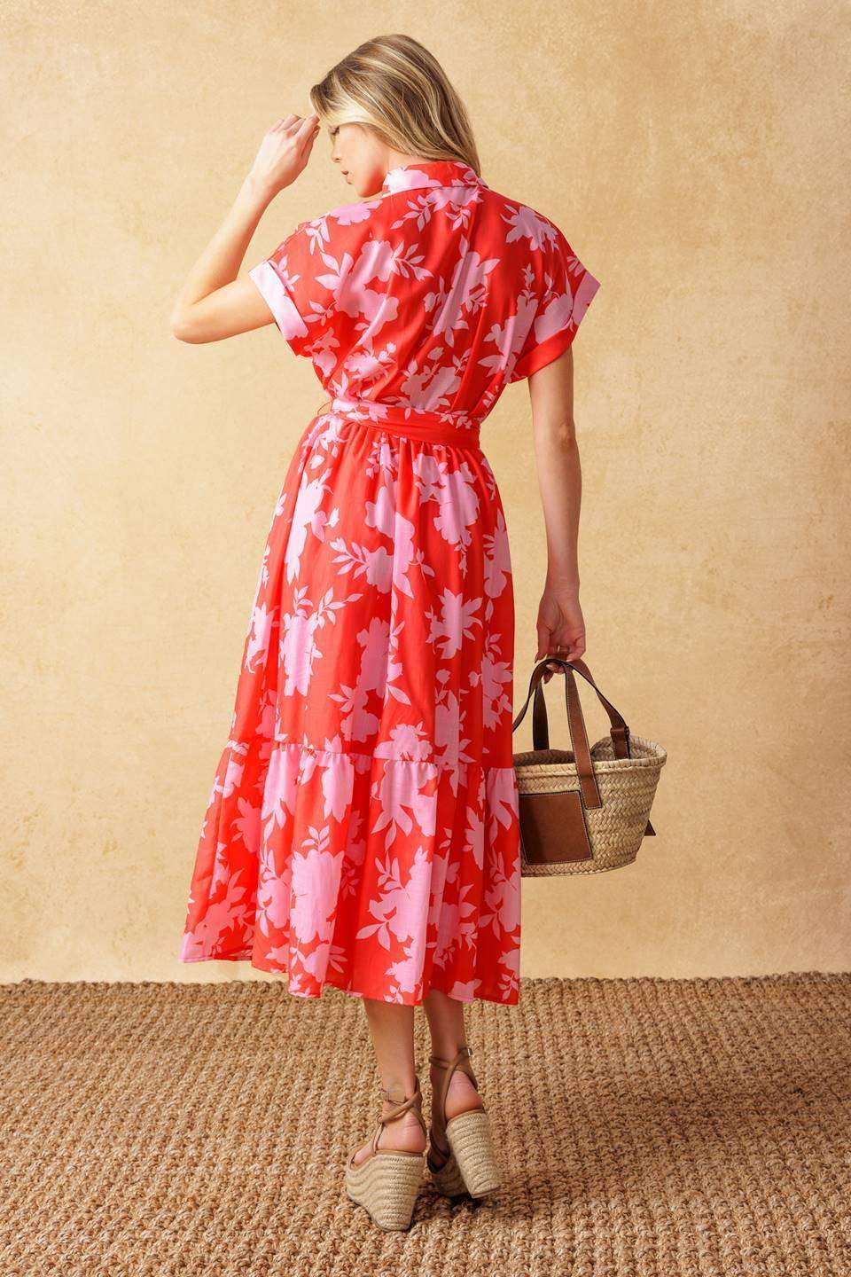 MAKE IT COUNT WOVEN MIDI DRESS - Flying Tomato - Flyclothing LLC