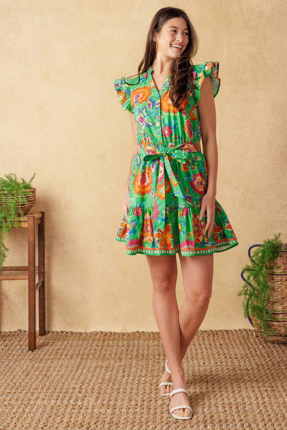 BRIGHTER DAYS WOVEN MINI DRESS - Flying Tomato - Flyclothing LLC