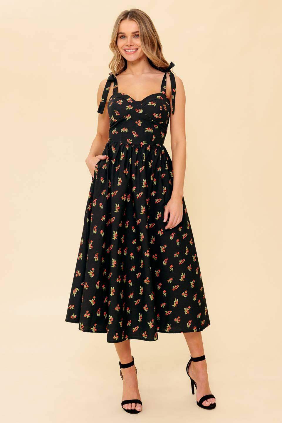 ENCHANTING MOMENTS WOVEN MDI DRESS - Flying Tomato - Flyclothing LLC