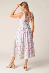 THENA GARDEN PARTY WOVEN EYELET MIDI DRESS - Flying Tomato - Flyclothing LLC