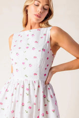 THENA GARDEN PARTY WOVEN EYELET MIDI DRESS - Flying Tomato - Flyclothing LLC