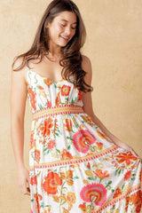 EASY ON ME IVORY RED MIDI DRESS - Flying Tomato - Flyclothing LLC