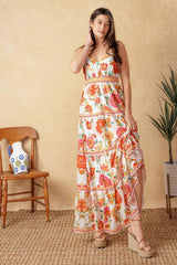 EASY ON ME IVORY RED MIDI DRESS - Flying Tomato - Flyclothing LLC