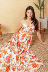 EASY ON ME IVORY RED MIDI DRESS - Flying Tomato - Flyclothing LLC