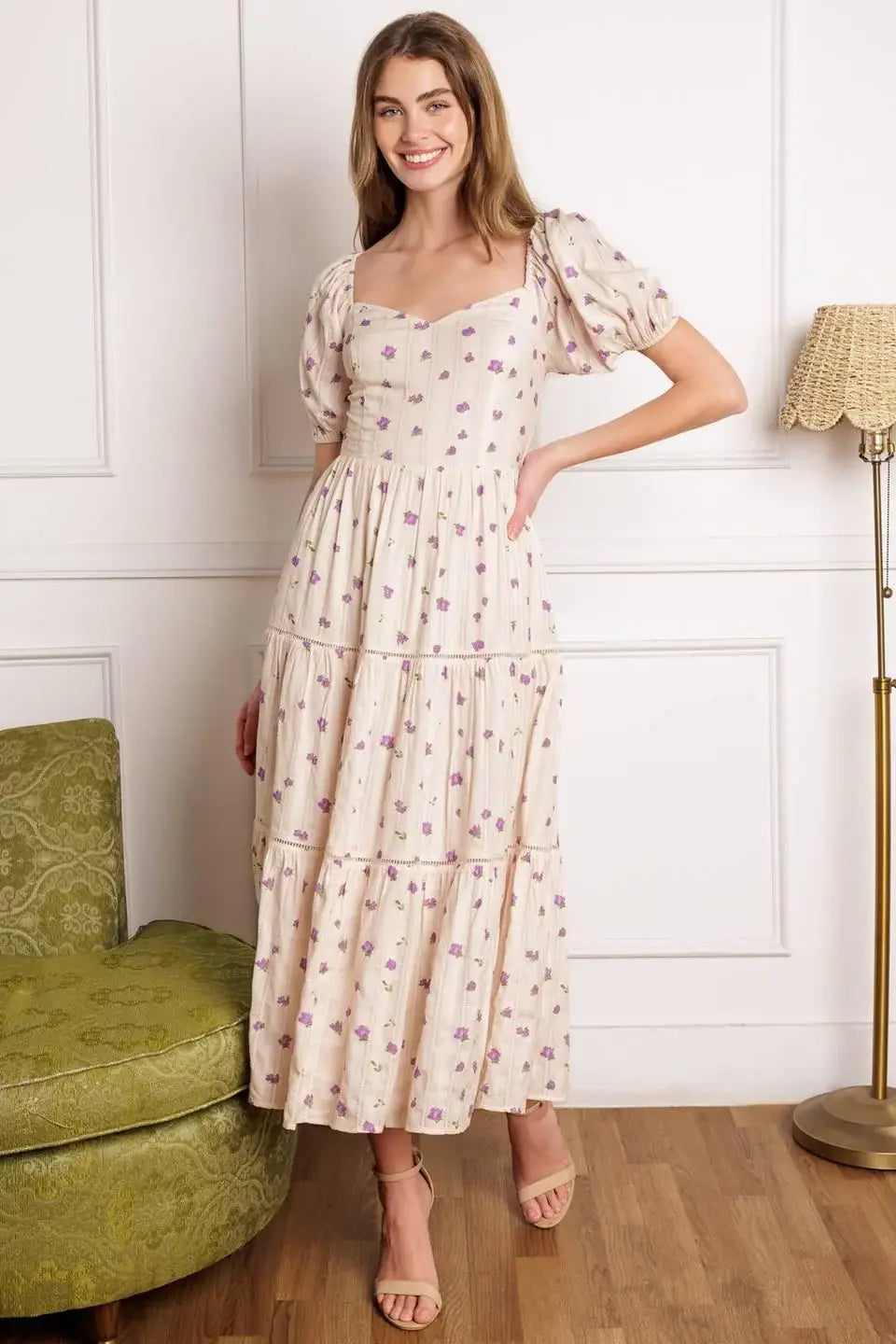 SUNSET GAZING WOVEN MIDI DRESS - Flying Tomato - Flyclothing LLC