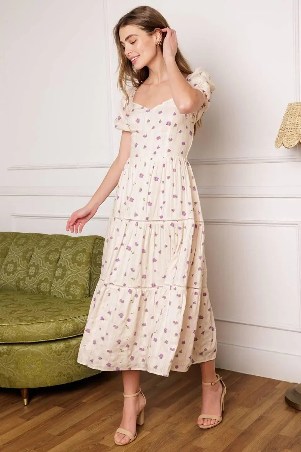 SUNSET GAZING WOVEN MIDI DRESS - Flying Tomato - Flyclothing LLC