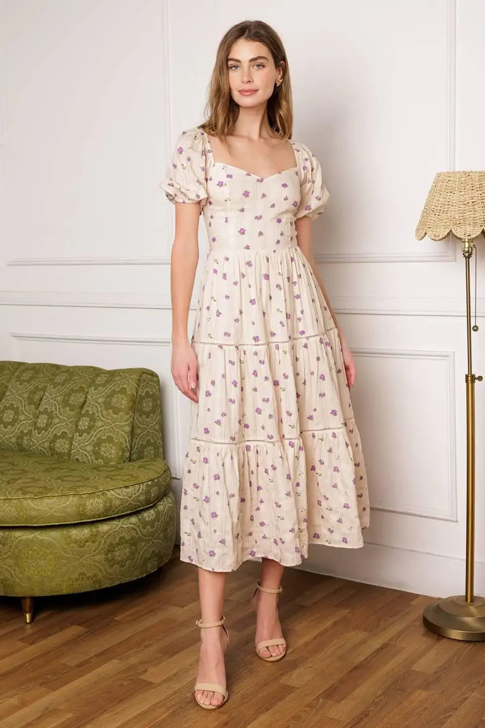 SUNSET GAZING WOVEN MIDI DRESS - Flying Tomato - Flyclothing LLC